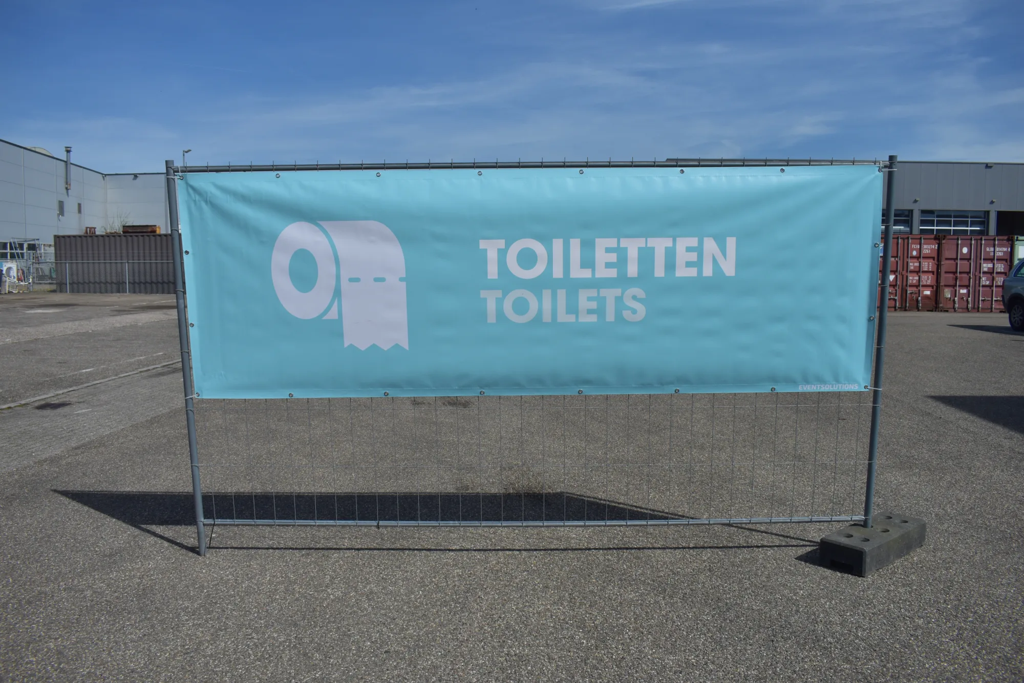 Bouwhekbanner Half Toiletten